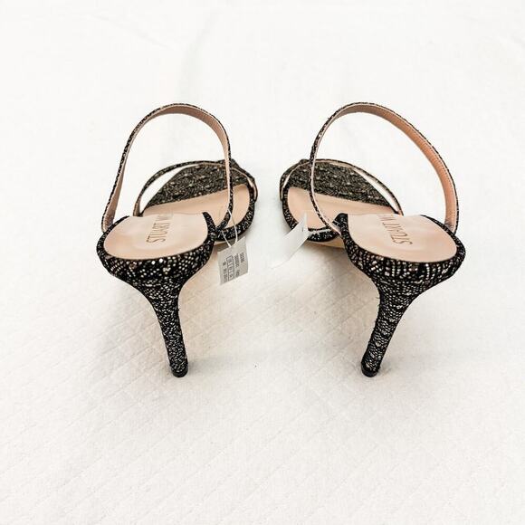 Stuart Weitzman Metallic Silver Gold Open Toe Heel Sandal Size 9 - Picture 2 of 7